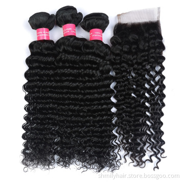 Shmily Cheap Virgin Brazilian Hair Weave Bundles , Unprocessed Brazilian Human Hair Sew In Weave